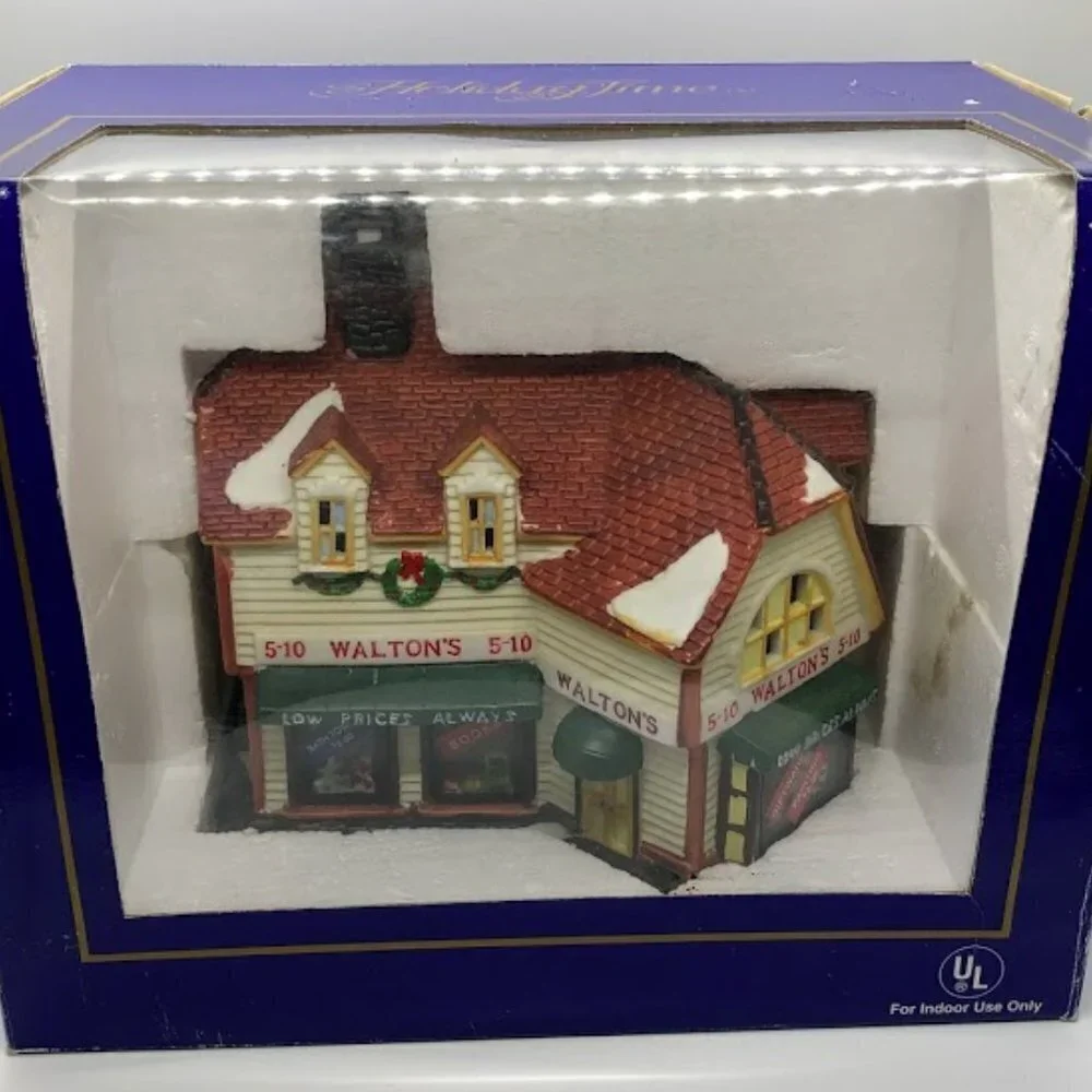 Walton’s 5 & 10 Five and Dime Lighted Christmas Village House Collector Edition